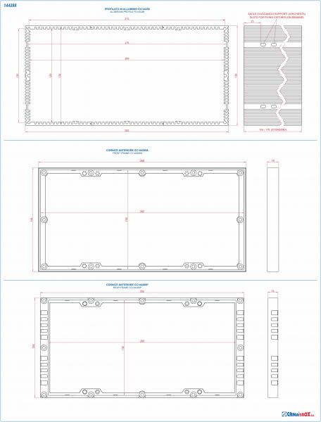 specifiche dimensionali profilato 144x288