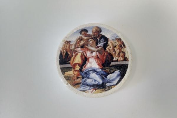 stampa digitale su pietra bianca